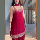 Appealing Red Color Georgette Embroidery And Sequins Work Palazzo Suits