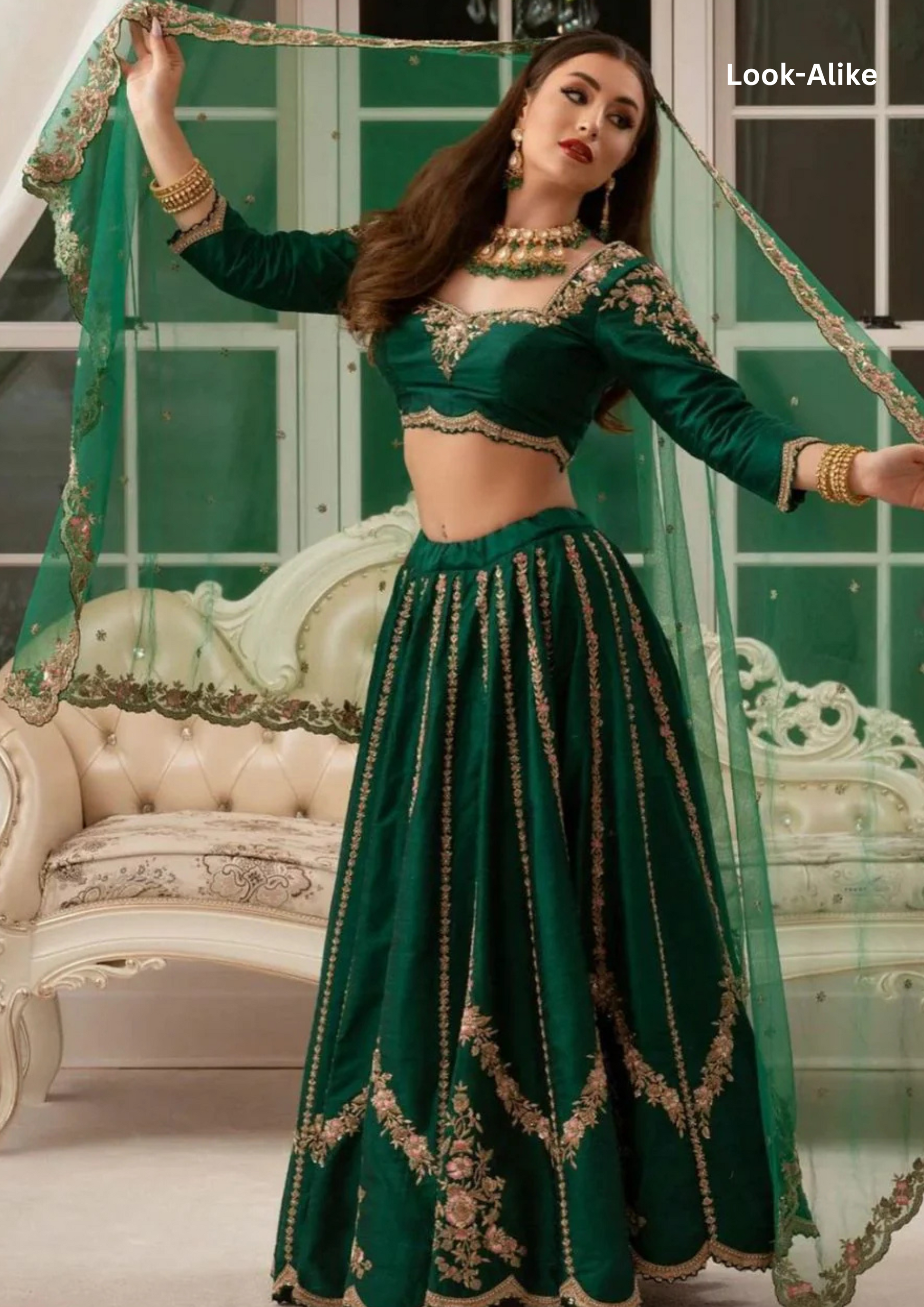 Dark Green Color Embroidery Attractive Party Wear Silk Lehenga Choli