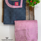 Gray And Pink Colored Self Design Silk Langa Sets In USA