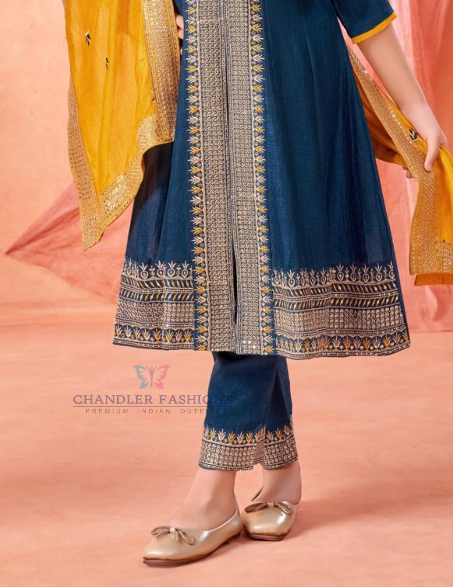 Blue Color Silk Kurti Suits In USA