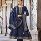 Charming Blue Color Rayon With Embroidery Work Salwar Suits For Women
