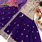 Purple Color Crazy Silk Embroidery Sequins Work Palazzo Suits In Tempe