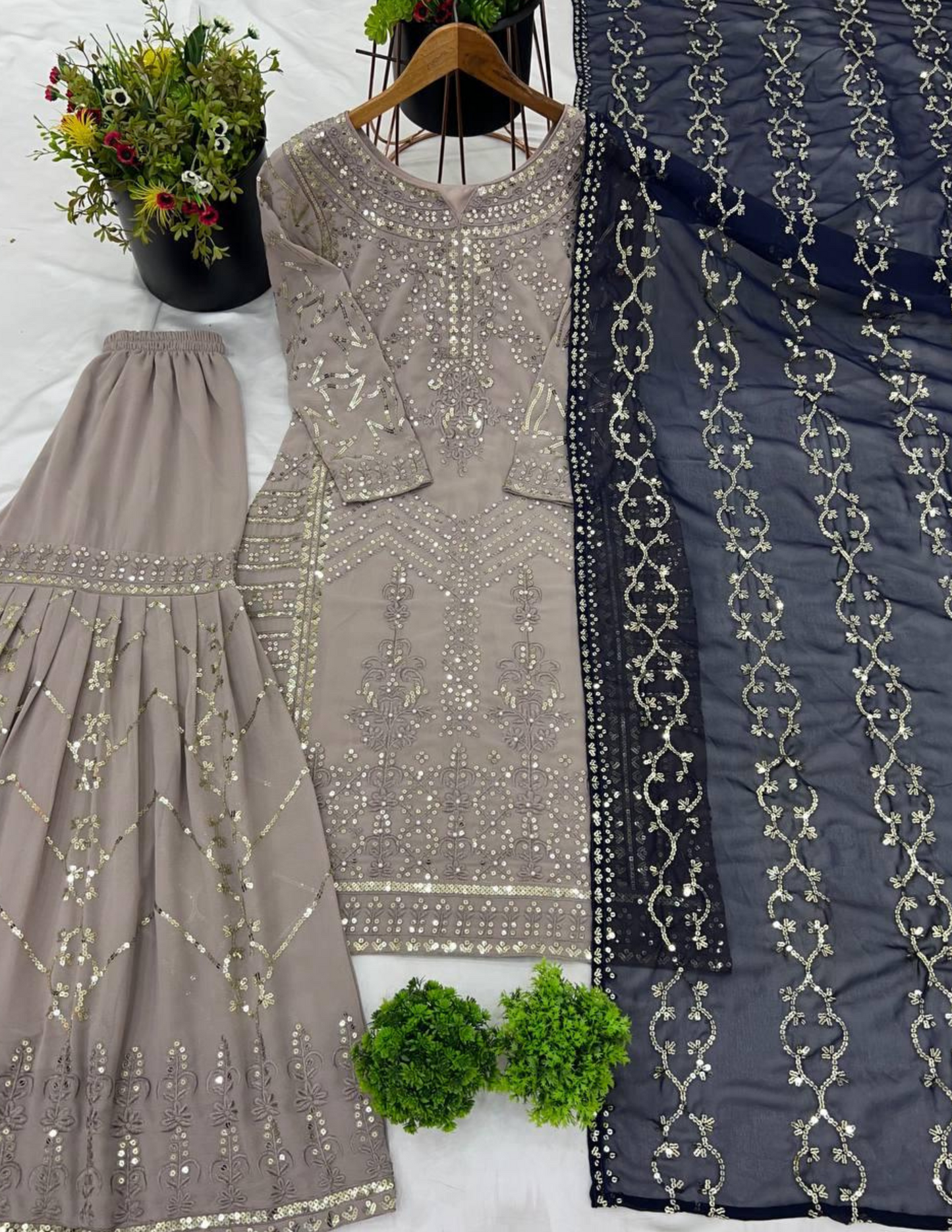 Pretty Sharara Suit With Faux Work For Women In Mesa
