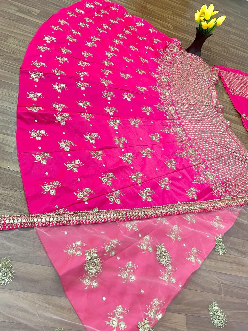 Dazzling Rani Pink Colored Lehenga Choli Near Me