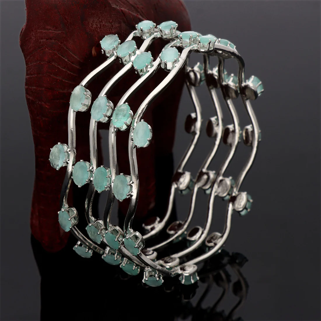 Gorgeous Silver Plated Oxidized Bangles