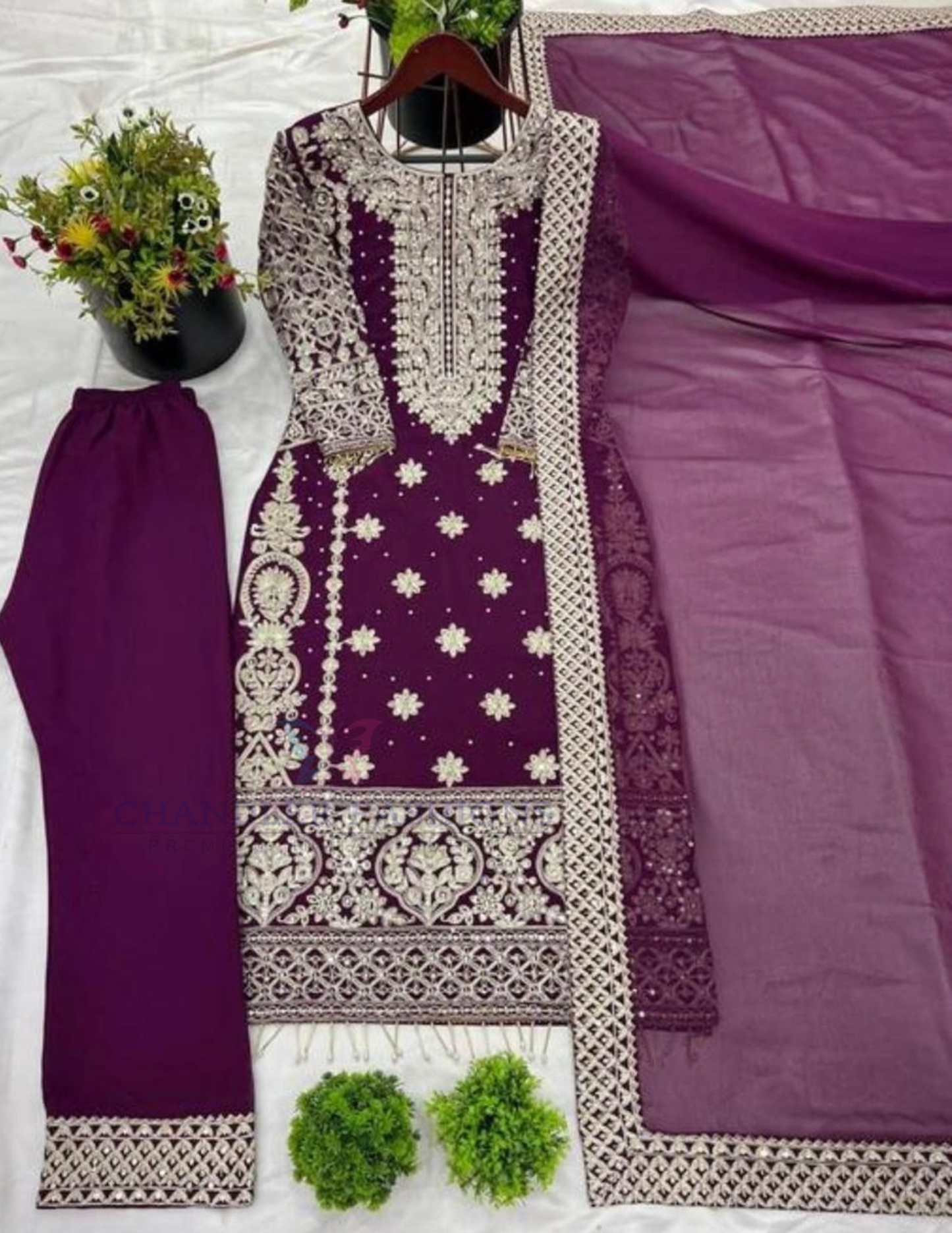 Purple Color Georgette With Embroidery And Sequins Work Kurti Suits In USA