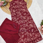 Attractive Red Color Cotton With Digital Printed Work Palazzo Suits For Women