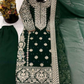 Dark Green Color Georgette With Embroidery Work Kurti Suits In USA