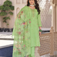 Fabulous Pista Green Color Pure Cotton Embroidery Kurti With Dupatta