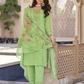 Fabulous Pista Green Color Pure Cotton Embroidery Kurti In Yuma