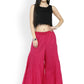 Attractive Bright Pink Crush Cotton Palazzo