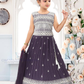 Charming Purple Color Embroidery And Sequins Work Choli Set For Girls