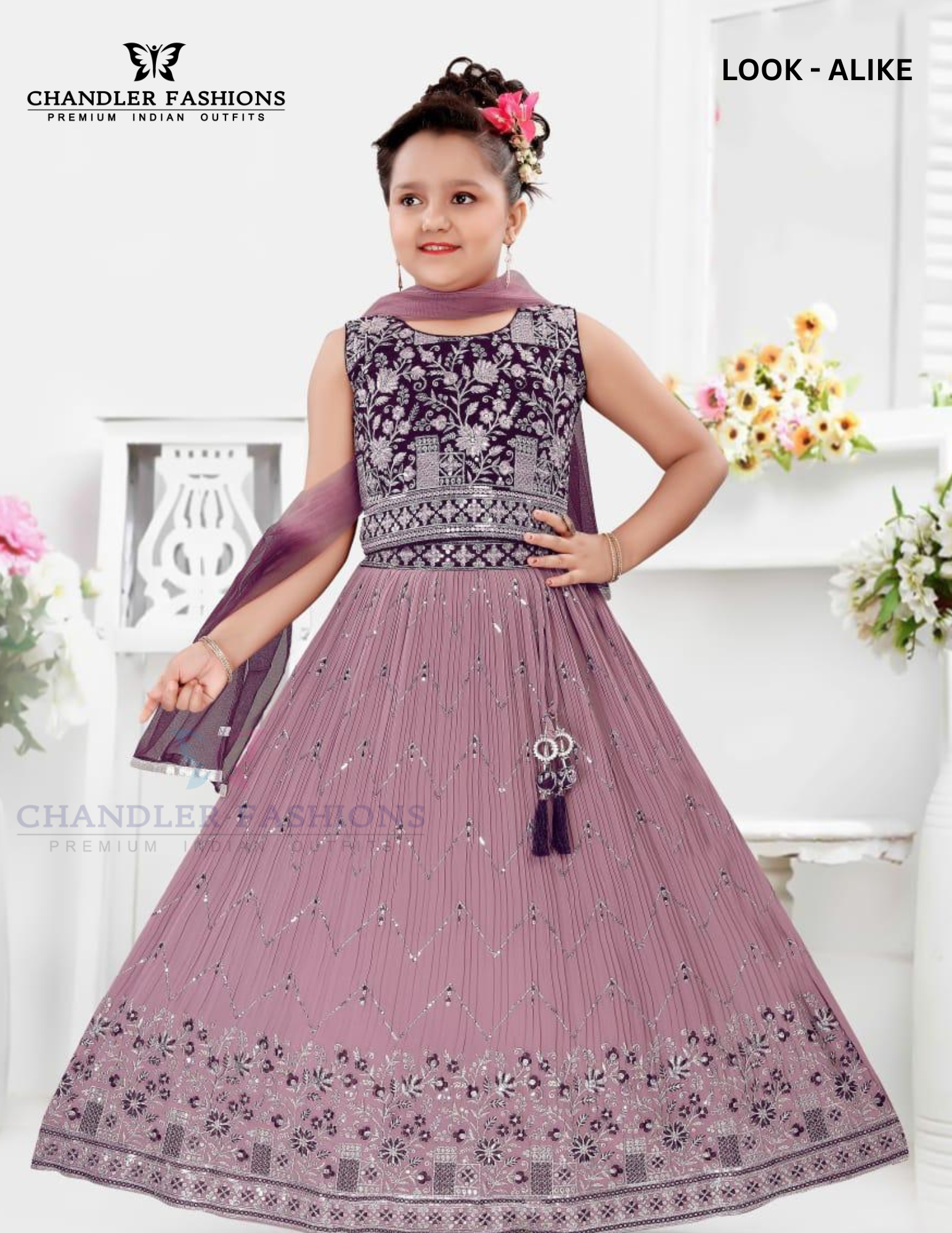 Beautiful Wine Color Embroidery And Sequins Work Choli Set With Dupatta For Girls