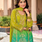Charming Green Color Chinon With Digital Print And Embroidery Work Palazzo Suits Near Me