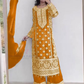 Wonderful Mustard Yellow Color Georgette With Embroidery And Sequins Work Kurti Suits For Women