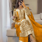 Mustard Yellow Color Georgette With Embroidery And Sequins Work Kurti Suits Near Me