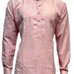Attractive Light Pink Color Cotton Kurta With Pajama For Men