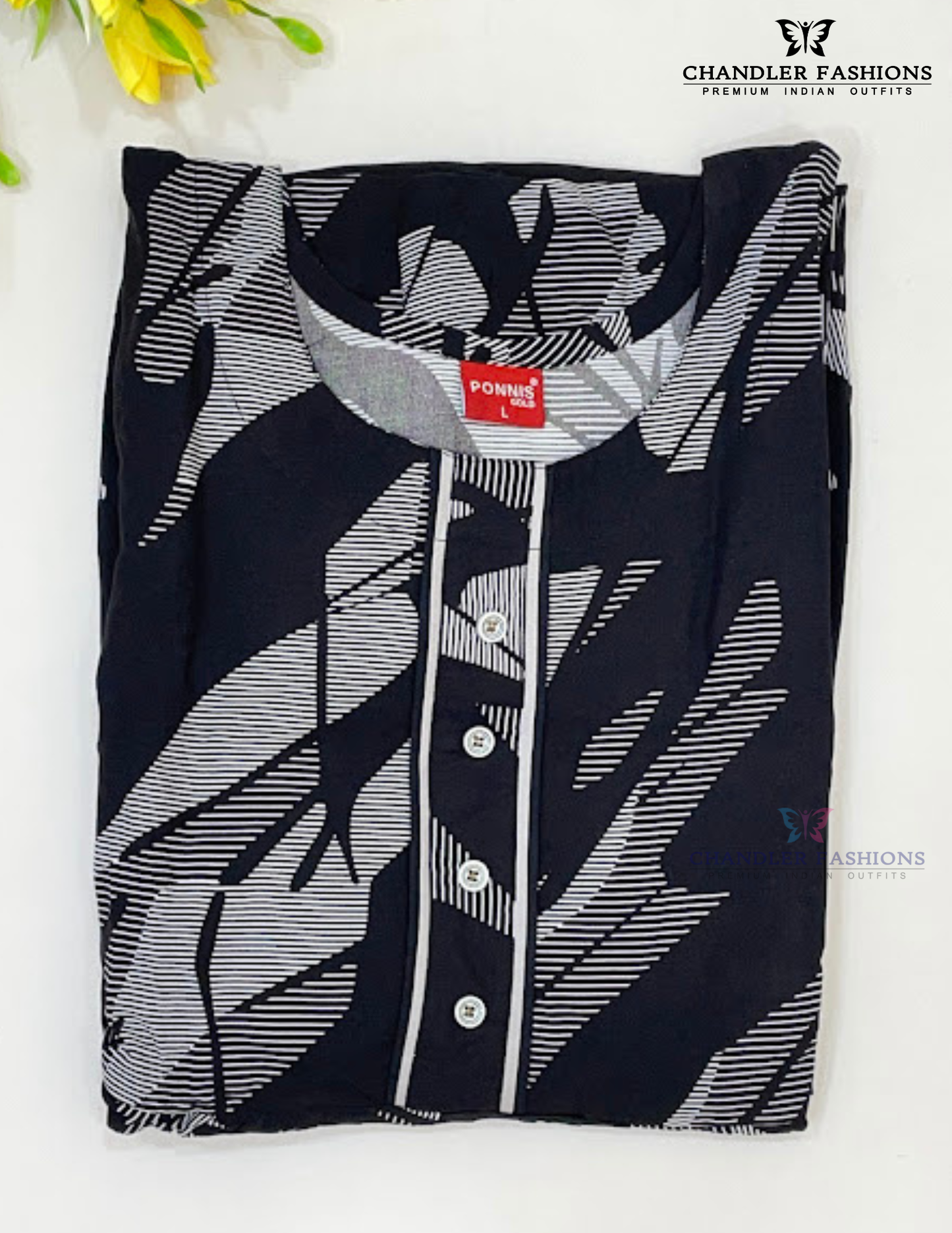 Black Color Rayon With Printed Work Nighty Near Me