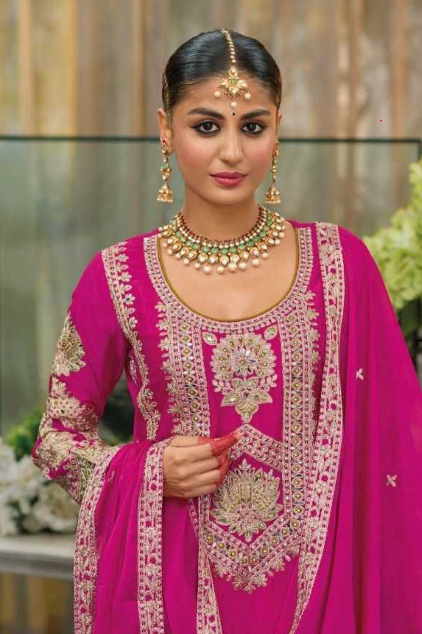 Designer Pink Color Palazzo Suits With Dupatta In USA