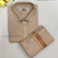 Stunning Copper Color Cotton Shirt With Tissue Zari Work Dhoti Set For Kids Near Me