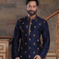 Charming Navy Blue Color Embroidery Work Slub Silk Near Me