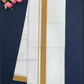 Elegant Men's White Premium Pure Cotton Gold Color Border Dhoti