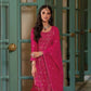  Pink Color Georgette Party Wear Embroidered Readymade Designer Palazzo Suits Near Me