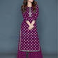 Alluring Purple Color Rayon Printed Work Palazzo Suits For Women