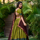 Olive Green Color Lehenga Choli With Dupatta In USA
