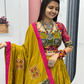 Multicolored Heavy Gamthi Work Chaniya Choli Set In USA