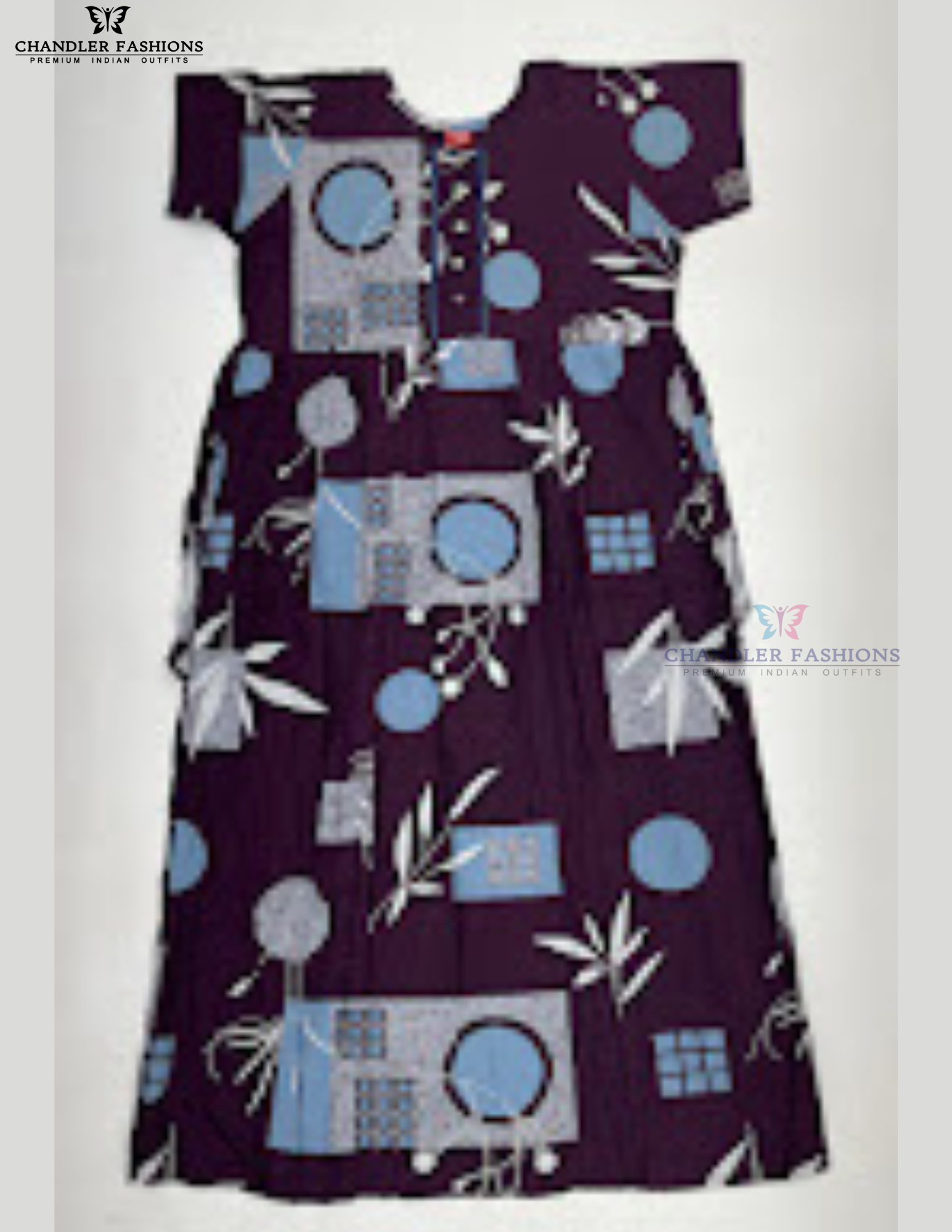 Attractive Purple Color Rayon With Printed Work Nighty For Women