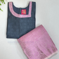 Gray And Pink Colored Self Design Silk Langa Sets Near Me