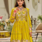 Pretty Mustard Yellow Color Chinon With Emboidery Work Sharara Suits With Dupatta Near Me