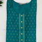 Rama Green Color Sequins And Printed Design Kurti Near Me