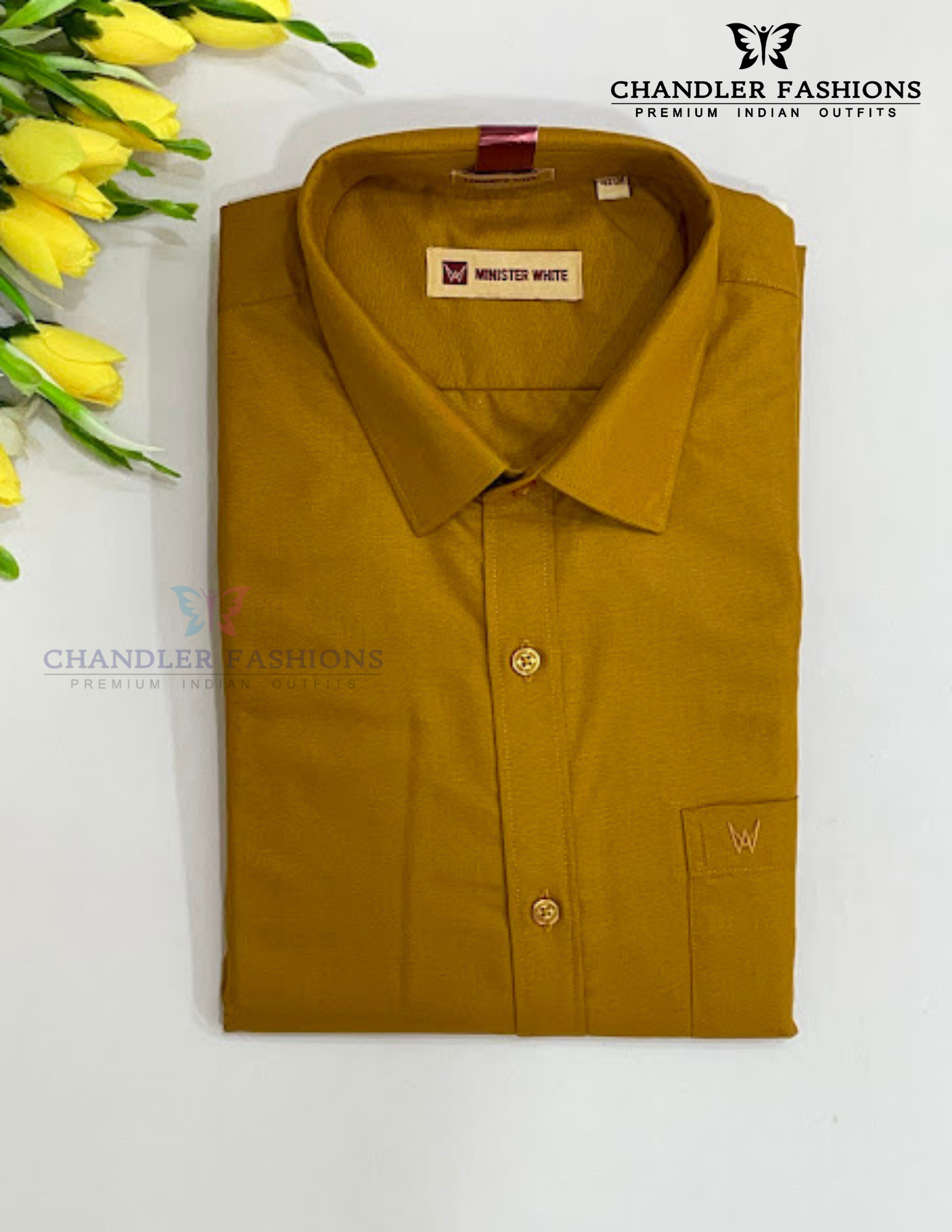 Pretty Mustard Yellow Colored Shirt And Dhoti Set In USA