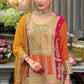 Orange Color Designer Palazzo Suits With Dupatta In USA