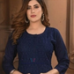 Navy Blue Color Rayon With Chikankari Work Kurti Near Me