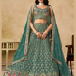 Appealing Teal Green Color Georgette With Zari Embroidery And Sequins Work Lehenga Choli For Women