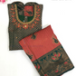 Red And Green Color Silk Langa set With Stone Work In USA 
