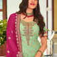 Charming Green Color Faux Georgette Sharara Suits  Near Me