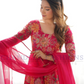 Soft Roman Silk Kurti And Palazzo With Dupatta Set In Mesa