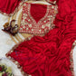 Red Color Soft Rangoli Silk Saree In USA