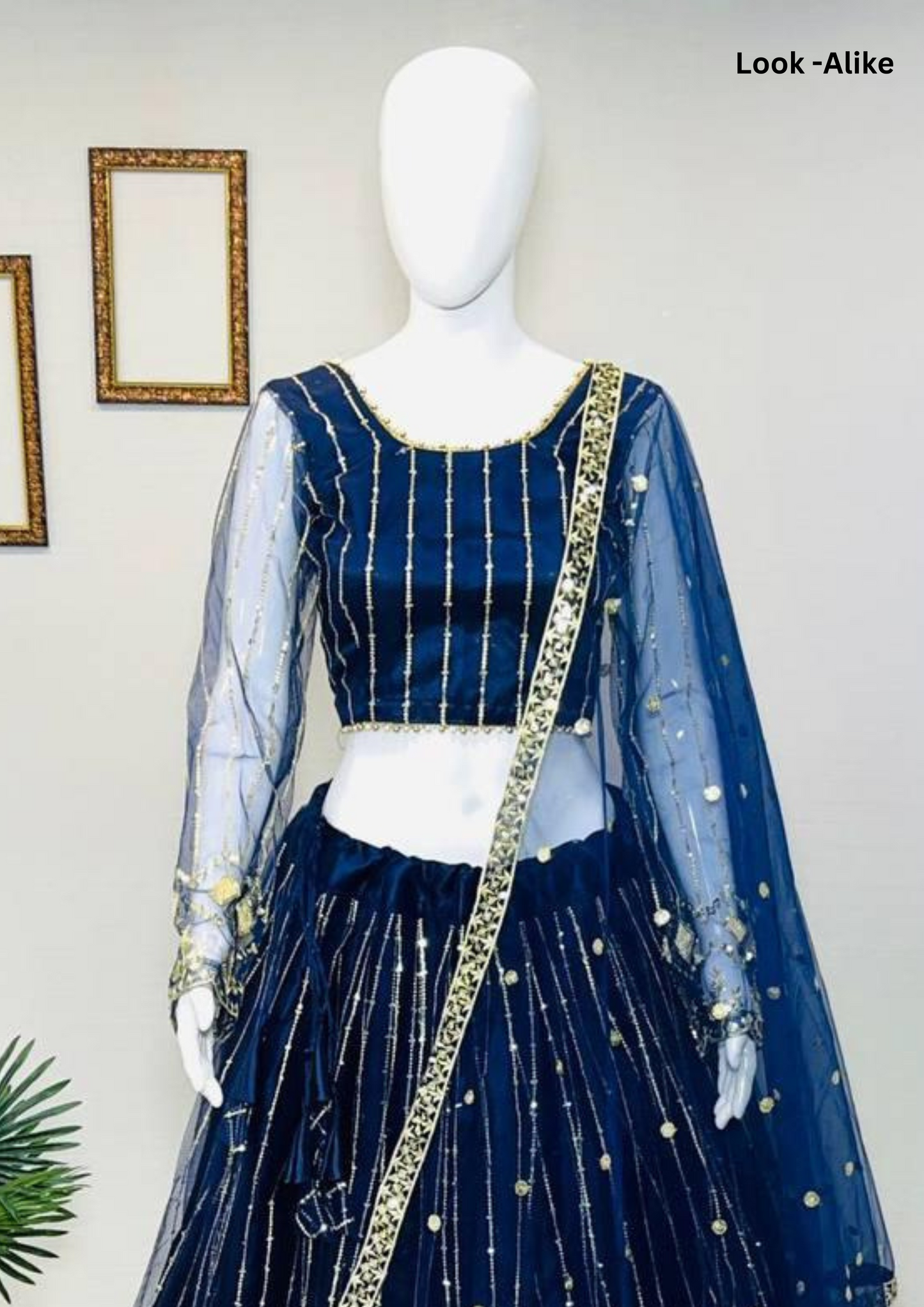 Elegant Blue Color Heavy Soft Net Embroidered Lehenga Choli Near Me