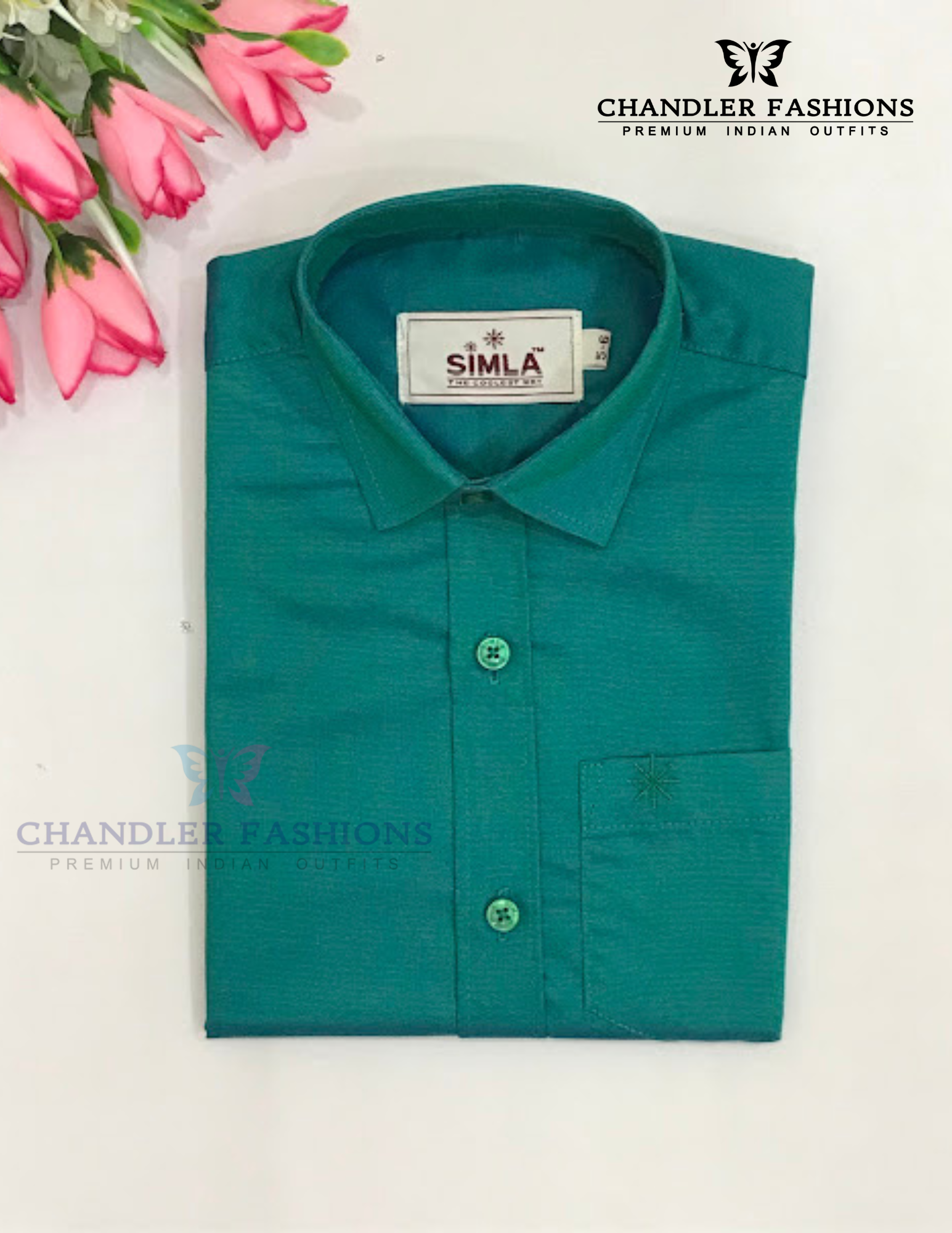 Wonderful Green Color Cotton Shirt With Tissue Zari Work Dhoti Set In USA