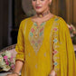 Yellow Color Heavy Chinon With Embroidery Work Salwar Suits In USA