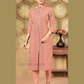 Beautiful Peach Color Rayon With Chikankari And Sequins Work Kurti For Women