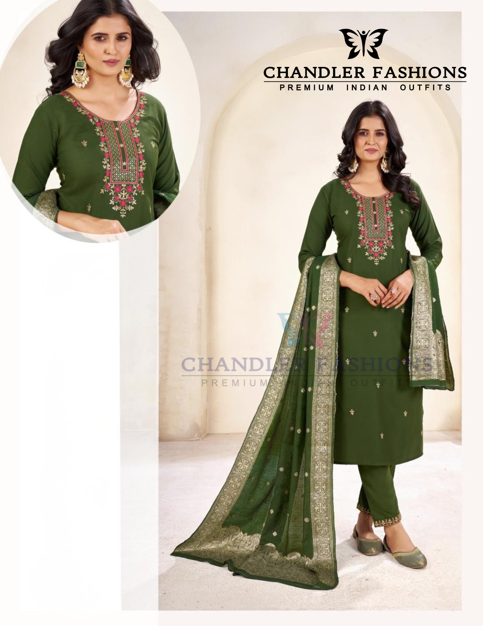 Green Color Rayon With Thread Work Salwar Suits Near Me