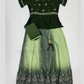 Trendy Dark Green Color Georgette With Embroidery And Mirror Work Choli Set for Girls