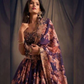  Golden Zari and Sequins Lehenga With Dupatta Set in USA