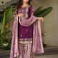 Charming purple Color Georgette With Embroidered Sequins Work Sharara Suits For Women